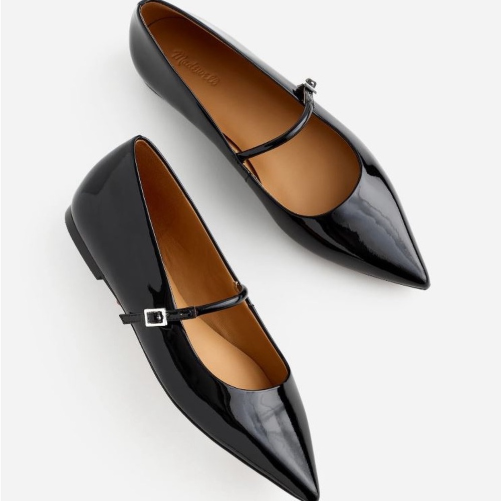 Madewell Black Patent Leather Flats with Strap